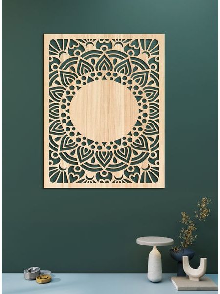 Drevená mandala Sun flower