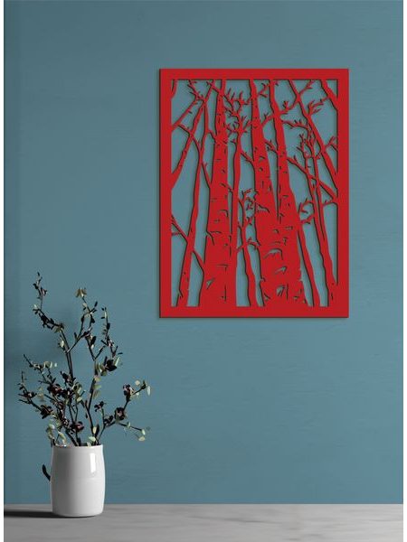 Drevený obraz na stenu silueta lesa