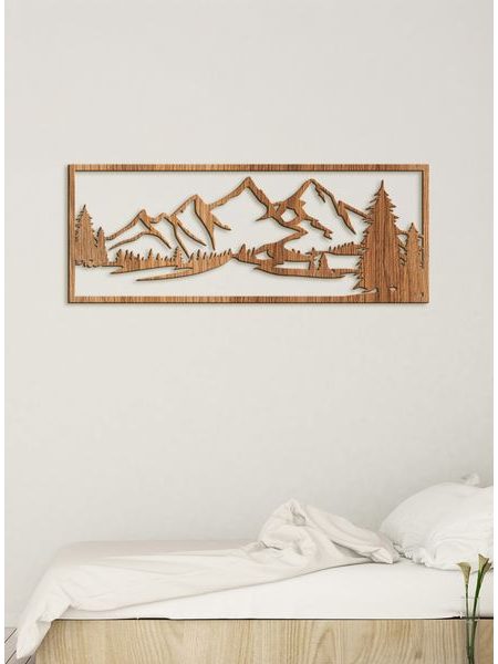 Drevený obraz hory