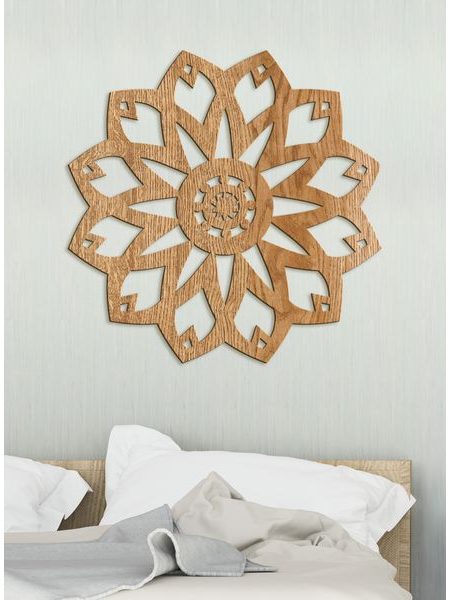 Moderná drevená mandala Čaro kvetu