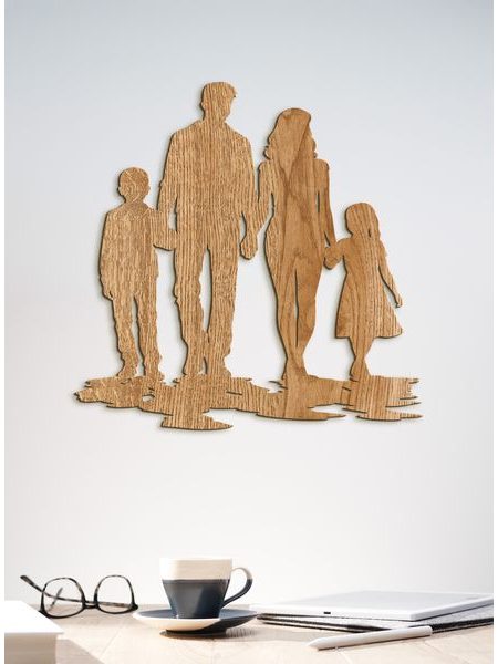 Dřevěný nástěnný obraz RODINA