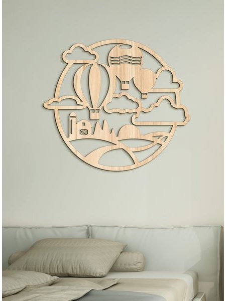 Drevený obraz na stenu let Balónom