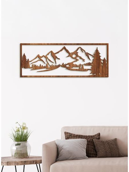 Drevený obraz hory