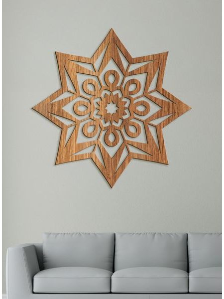 Moderná drevená mandala STAR