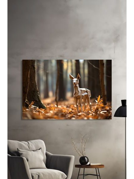 Obraz na stenu srnka v lese - origami