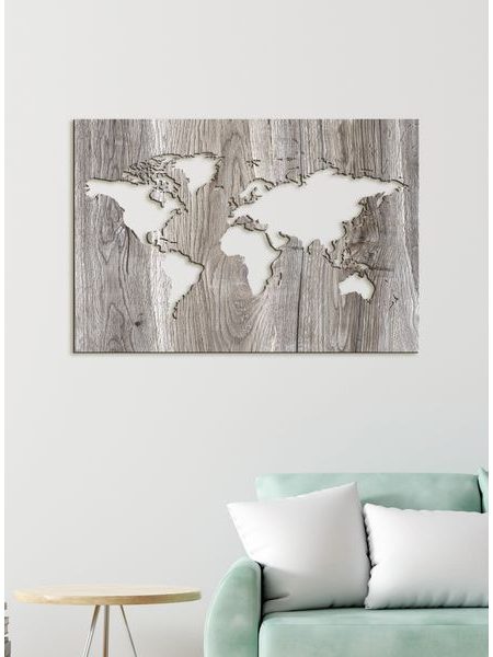 Dřevěné nástěnné umění Mapa světa