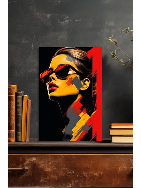 Žena v okuliaroch - pop-art portrét