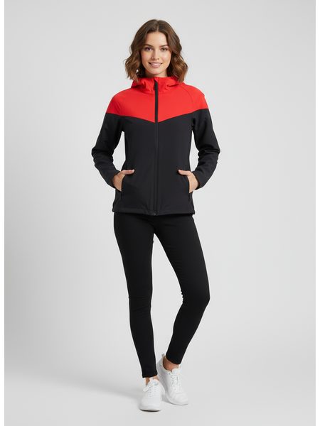 Dámska joggingová bunda čierno-červená
