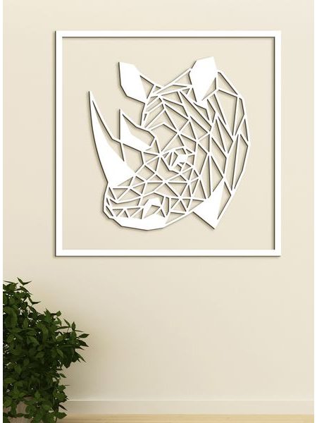 Drevený obraz Nosorožec