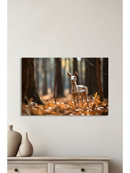 Obraz na stenu srnka v lese - origami