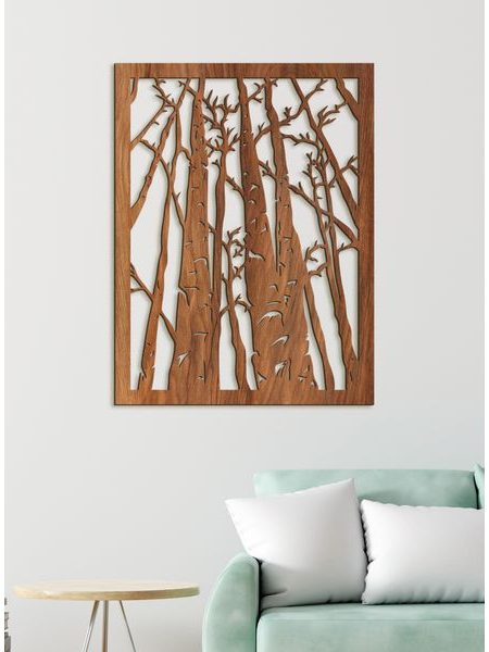 Drevený obraz na stenu silueta lesa