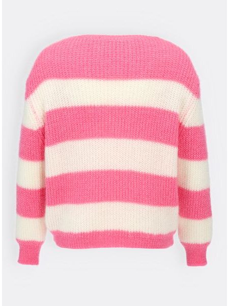 Dámsky sveter bielo-ružový
