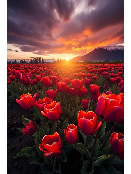 Obraz na stenu červené tulipány