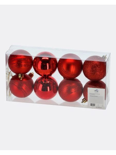 Červené vianočné gule v krabičke