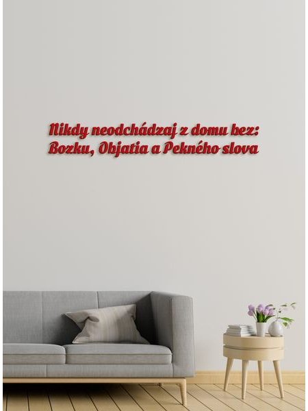 Drevený nápis pravidlá rodiny