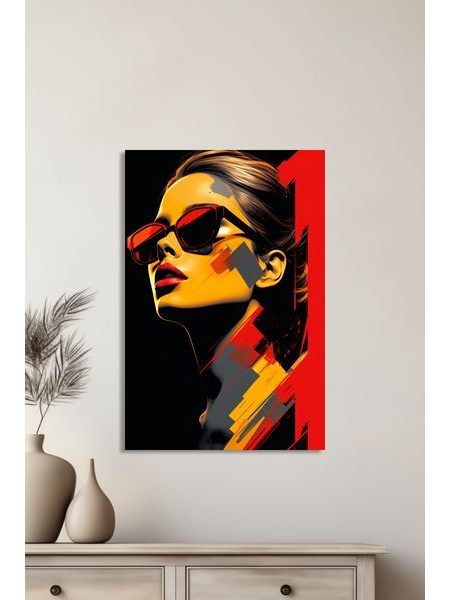Žena v okuliaroch - pop-art portrét