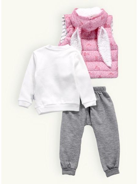 Dětská tepláková souprava ŠŤASTNÝ ZAJÍC růžová