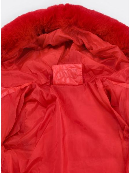 Dámska lesklá zimná bunda červená