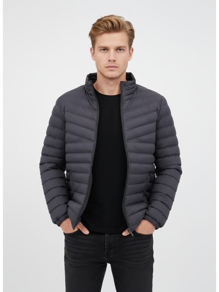 Pánska prešívaná bunda grafitová