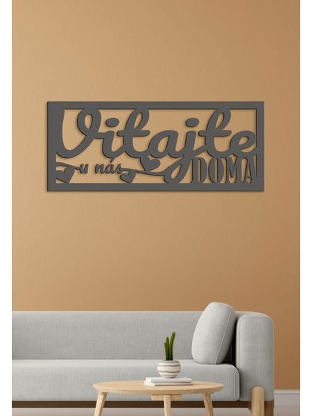 Drevený nápis "VITAJTE u nás DOMA"
