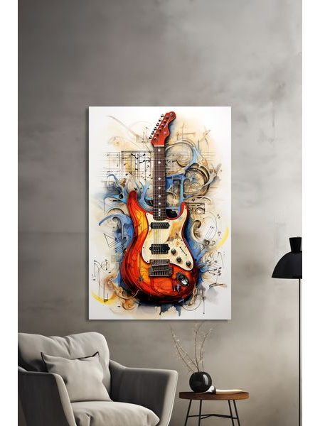 Maľovaná gitara abstrakt