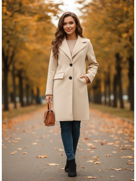 Dámský kabát smotanový