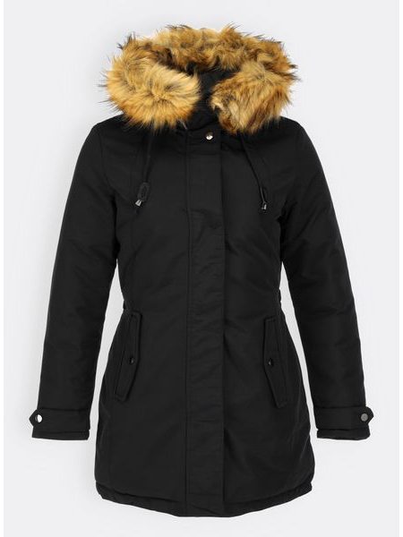 Dámska obojstranná zimná bunda čierno-čierna
