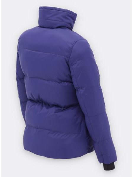 Dámska zimná bunda bez kapucne indigová