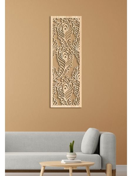 Luxusná drevená mandala Pávie perá