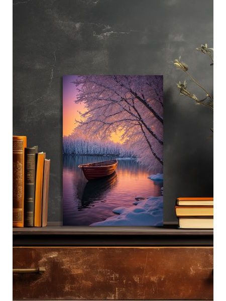 Obraz na stenu zasnežená rieka
