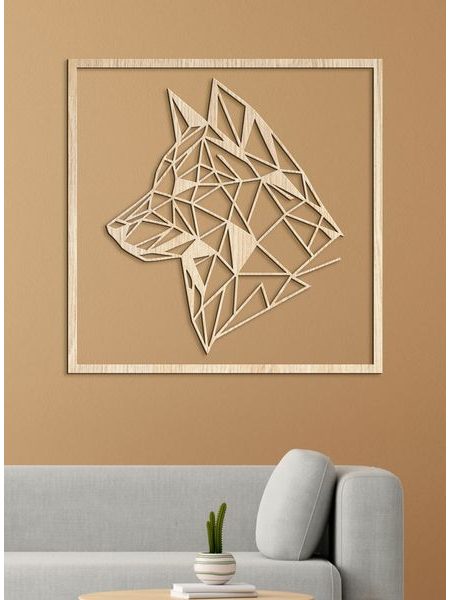 Drevený obraz Silueta vlka