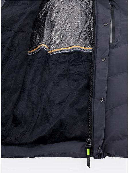 Pánska zimná bunda s kapucňou sivá