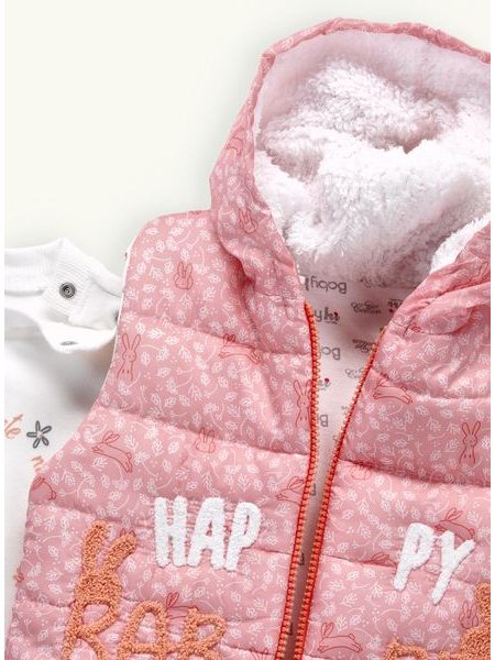 Detská tepláková súprava ŠŤASTNÝ ZAJAC broskyňová