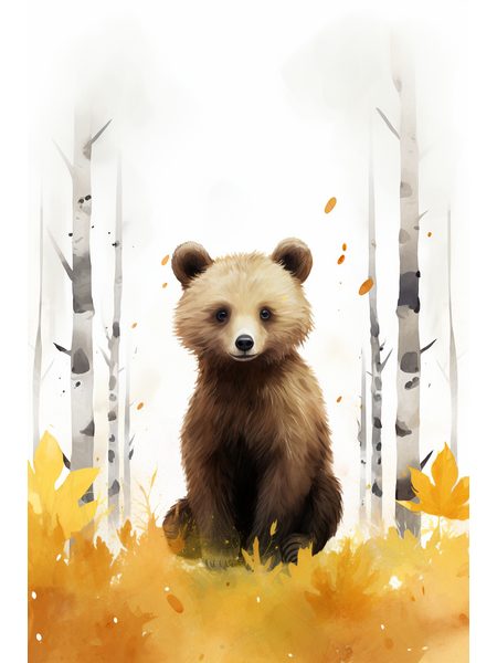 Obraz na stenu medveď akvarel