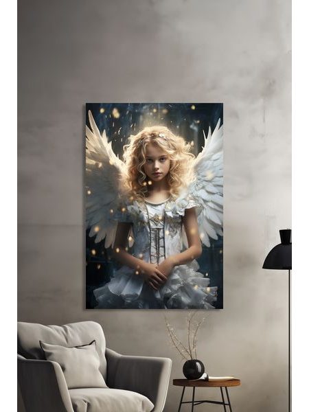 Blonďavé dievča s anjelskými krídlami