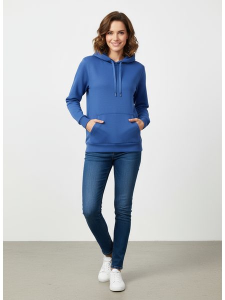 Dámska športová mikina s kapucňou modrá