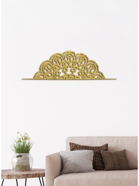 Dřevěná mandala půlkruh FLORA