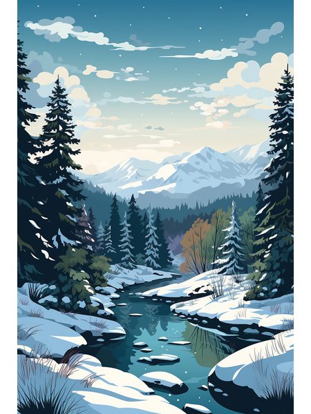 Obraz na stenu zasnežená krajina