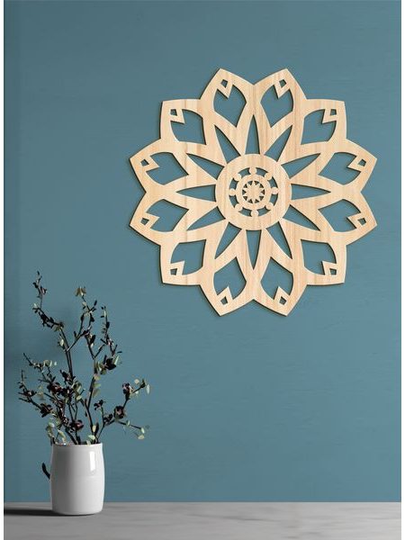 Moderná drevená mandala Čaro kvetu
