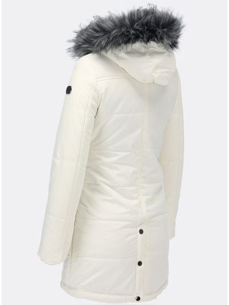 Dámská zimní bunda s kožešinovou podšívkou bílá