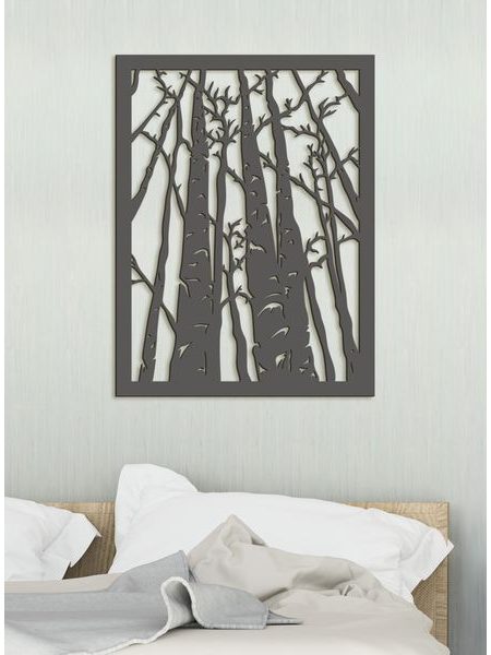 Drevený obraz na stenu silueta lesa
