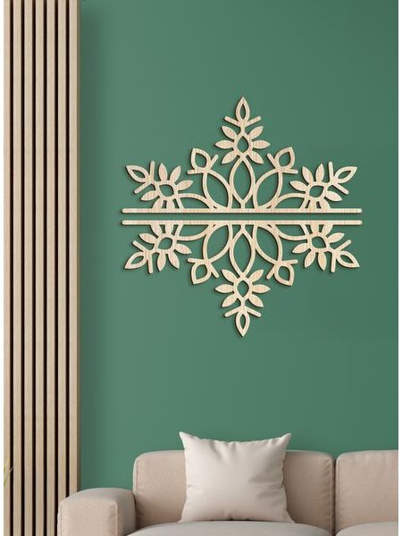 Dvojdielna drevená mandala SNOW