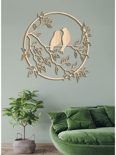 Drevený obraz štebot vtákov