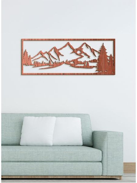 Drevený obraz hory