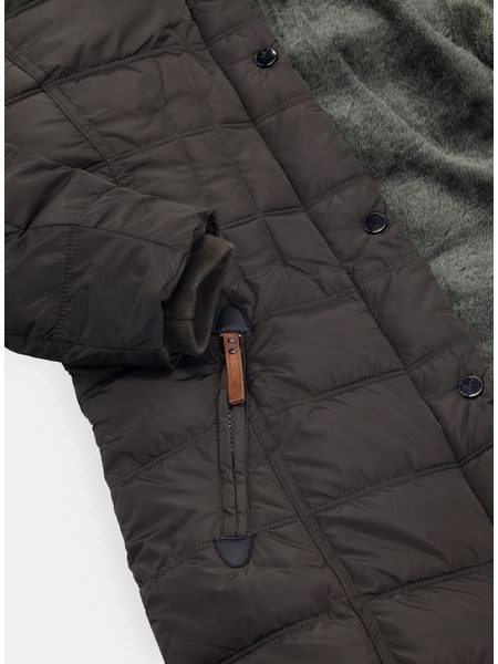 Dámská zimní prošívaná bunda tmavě zelená