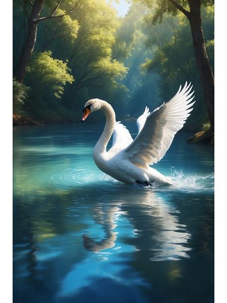 Obraz na stenu labuť na vode