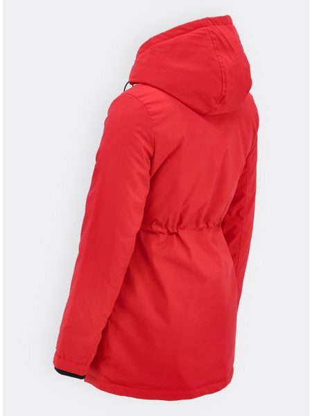 Dámská přechodná bunda s kapucí červená