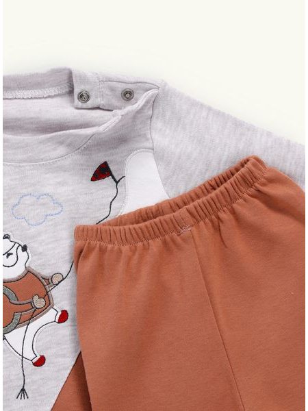 Dětská tepláková souprava MACO HOROLEZEC hnědošedá