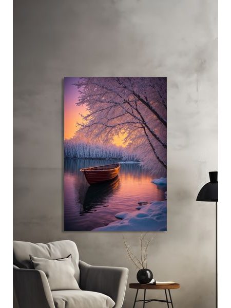 Obraz na stenu zasnežená rieka