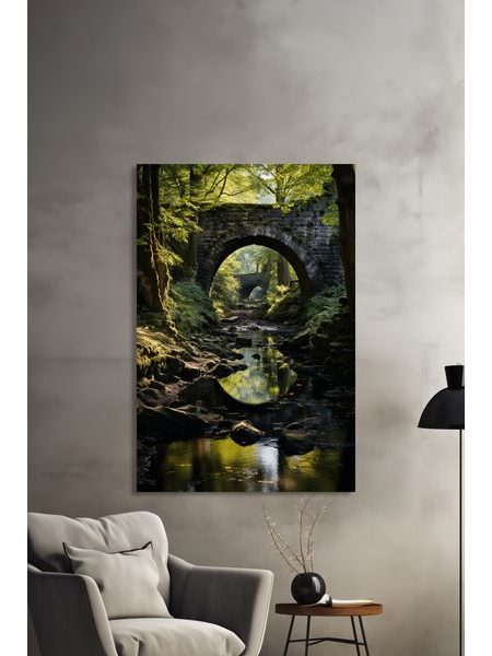 Obraz na stenu kamenný most v lese
